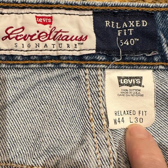 Vintage Golden Tan Tab 1997 Levi’s 540 Relaxed Fit 44 x 30 Cotton Denim Jeans - Picture 3 of 11